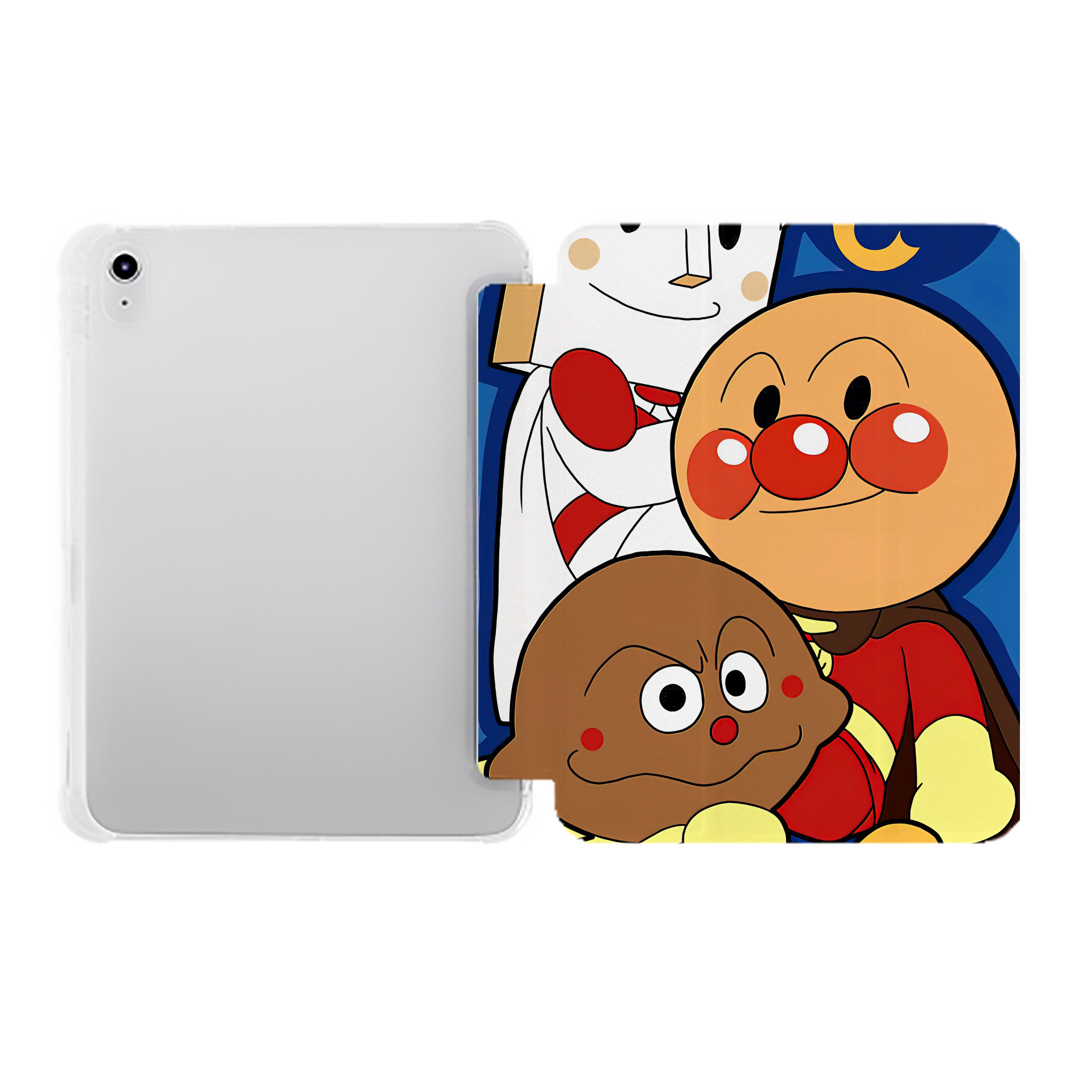 （画像用） アンパンマン Anpanman IPad ケース ペン収納付き 三つ折りスタンド PUレザー×シリコン 対応機種9.5/10.5/10.9インチ